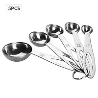 5PCS Measuring Spoons Set for Dry and Liquid Ingredients Baking Utensils Stainless Steel Heat-Resistant Cookware Set