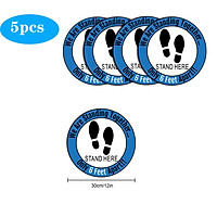 5pcs/10pcs Social Distancing Floor Decals For Floor Safety Notice Floor Marker We Are Stangding Together Stand Here Only 6 feet apart