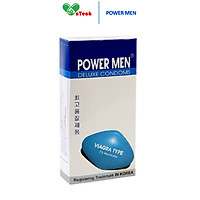 [POWERMEN] Bao cao su siêu mỏng trơn gel bôi trơn thiết kế ôm khít chứa 7% Benzocain siêu kéo dài thời gian POWER MEN VIAGRA  hộp 12 chiếc