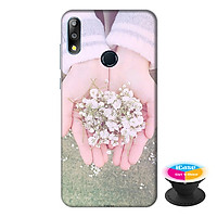 Ốp lưng điện thoại Asus Zenfone Max Pro M2 hình Đôi Tay Hoa Hồng tặng kèm giá đỡ điện thoại iCase xinh xắn - Hàng chính hãng