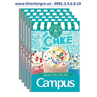 Lốc 5 quyển vở kẻ ngang 120 trang B5 Coffee Shop Campus NB-BCOF120 màu xanh