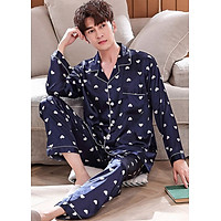 Đồ bộ mặc nhà pijama Nam phi bóng chấm trái tim nhỏ gắn kết yêu thương-88216