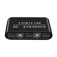 Bộ chuyển mạch chia USB KVM 2 cổng cho màn bàn phím máy in và máy nghe nhạc KH21 4K30Hz Switcher HD