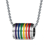 2X Transgender Transexual LGBT Gay Pride Rainbow Long Chain Necklace Pendant