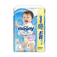 Bỉm - Tã quần Moony Blue Jumbo size L bé trai 54 miếng (Cho bé 9~14kg)