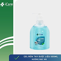 Gel rửa tay dược liệu AntiCoro - Thương hiệu iCare Pharma - Bạc Hà - Chai 500ml