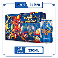 Thùng 24 Lon Bia Tiger 330ml Bao Bì Xuân