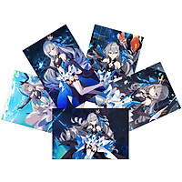 Tranh Poster set 5 tấm Honkai Impact 3 A4 21cm x 30cm nhiều mẫu khác nhau