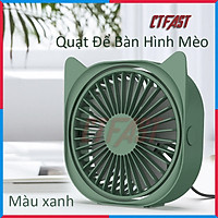 Quạt mini để bàn, quạt USB hình mèo CTFAST - M105i : Thiết kế thông minh 3 tốc độ làm mát, điều chỉnh 360 độ, không gây ồn - hàng chính hãng
