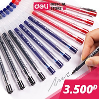 Bút gel 0.5mm Deli nhiều màu lựa chọn - Bút bi nước - 1 chiếc - Mực đỏ / Xanh / Đen - A116