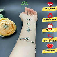 Vòng charm bạc TUDO Ng Bích xanh Nephrite 6li, Vòng cổ, vòng tay hoa rơn, bộ trang sức đẹp cao cấp - đa mệnh