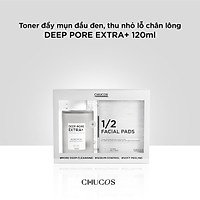 Toner đẩy mụn đầu đen, thu nhỏ lỗ chân lông DEEP PORE EXTRA+ 120ml + 35 miếng cotton ủ mụn