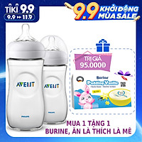 Bộ 2 bình sữa Mô phỏng tự nhiên bằng nhựa Philips Avent cho trẻ từ 6 tháng 330ml (SCF696/23)