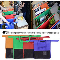 4PCS Retail Grocery Store Shopping Bags Cart Bags Eco-Friendly Portable Bags