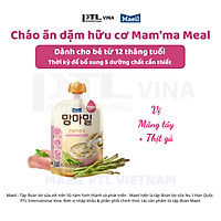 Cháo ăn dặm hữu cơ Mam'ma meal vị măng tây và thịt gà 12M