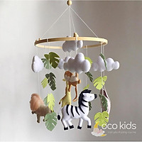 Đồ chơi treo nôi cho bé kích thích thị giác, treo nôi có nhạc tự xoay RỪNG XANH 2