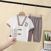 Bộ cộc tay cho bé trai hàn quốc xuất xịn, Đồ bộ bé trai cổ tàu cao cấp cho bé từ 6-27kg