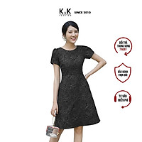 Váy Đầm Chữ A K&K Fashion KK104-22 Cut Out Phía Sau Lưng Chất Liệu Gấm 3D