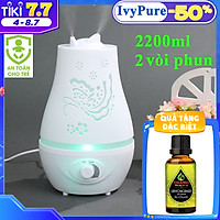 Máy Xông Tinh Dầu 2200ML Cho Phòng Rộng + Tinh Dầu Sả Chanh TIDAMO - Máy Khuếch Tán Tinh Dầu Thể Tích Lớn Nhất, Chuyên Dụng Xông Tinh Dầu, Phun Sương Tạo Ẩm Cho Không Gian Lớn