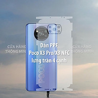 Tấm dán dành cho PocoPhone Poco X3 Pro/Poco X3 NFC dán PPF mặt trước, dán mặt sau, dán màn hình, dán mặt lưng Full viền chuẩn