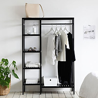 Giá Tủ Treo Quần Áo Gỗ Double Hanger Size M Nội Thất Kiểu Hàn BEYOURs - Đen