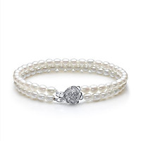 Vòng Tay Ngọc Trai Nước Ngọt Thiên Nhiên Cao Cấp - Hoa Mẫu Đơn - Trang Sức Cô Tấm - PEONY PEARL (4-5ly) - CTJ3510