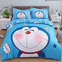 Bộ Drap & Chăn Phao Cotton Magic Doremon Vui Vẻ