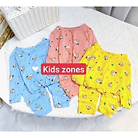 Sale Giá Sỉ Bộ Dài Tay K.woo Chất Thun Lạnh Họa Tiết Hoa bò sữa xinh xắn Cho Bé (7-19kg)