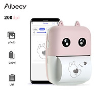 Aibecy Mini Pocket Thermal Printer 58mm Wireless BT Printer 200dpi with 1 Roll Thermal Paper for Printing Photo Memo