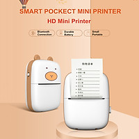 Máy in mini bỏ túi thông minh HD Kết nối BT di động Máy in không dây bỏ túi Hình thức dễ thương Hình in ảnh Nhãn ghi chú