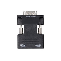 HD Female to VGA Male Adapter Support HD 1080P Video Signal Transmission with Audio Port for Monitor Projector TV PC