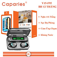 Tai Nghe Bluetooth 5.0 CAPARIES V15-F95 LED - (Tai Nghe Không Dây) Chống Nước - Chống ồn - Tích Hợp Micro - Tự Động Kết Nối - Nhỏ gọn - Âm Thanh 8.0 HD - Tương Thích Cao Cho Tất Cả Điện Thoại CHÍNH HÃNG