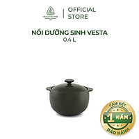 Nồi sứ dưỡng sinh Minh Long - Vesta 0.4 L + nắp dùng cho bếp gas, bếp hồng ngoại, không dùng cho bếp từ