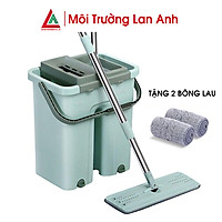 Bộ Lau Nhà Kitimop-S2 Thông Minh Tự Vắt Thùng Lau 2 Ngăn, Lau Sàn Nhà Sạch Sẽ Và Dễ Dàng + Tặng 1 Giẻ Thay Thế