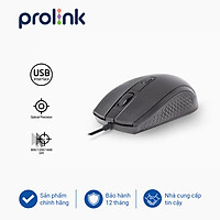 Chuột có dây Prolink PMC2002 - Thiết kế Ambidextrous (đối xứng) phù hợp với người thuận tay trái lẫn tay phải, dùng cho Laptop, Notebook, PC và Mac - Hàng chính hãng
