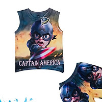 Bộ thun Thái ba lỗ CAPTAIN AMERICA cho bé trai size từ 10kg đến 40kg chất lượng tốt