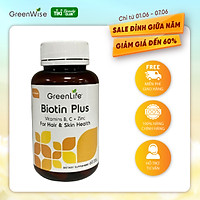 Viên Uống Biotin Plus Greenlife Bổ Sung Vitamin B+ C Và Kẽm Giúp Tóc Chắc Khỏe, Làn Da Săn Chắc
