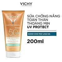 Kem Chống Nắng Toàn Thân Vichy Dạng Gel Sữa Không Gây Nhờn Rít Capital Soleil Wet Skin Gel SPF 50+++ 200ml