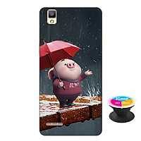 Ốp lưng nhựa dẻo dành cho Oppo A53 in hình Heo Con Tắm - Tặng Popsocket in logo iCase - Hàng Chính Hãng
