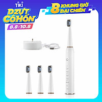 Bàn chải điện cho người lớn với 4 đầu thay thế và 5 chế độ chải