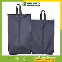 Túi Đựng Giày Dép Vải Dù Cao Cấp Chống Nước Chống Xước Có Quai Xách Dây Kéo, Đi Du Lịch, Thể Thao (Combo 1 Cái Size L + 1 Cái Size M)