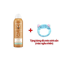 Xịt Chống Nắng Toàn Thân Lâu Trôi Vichy Capital Soleil SPF50+ 200ml (Tặng băng đô mèo xinh xắn)