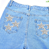6PCS Rhinestone Star Patches Appliques Iron on Sew-on Appliques Patch Clothing Repair Decoration Patches for DIY Accessory