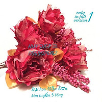 HOA GIẢ - BỤI HOA MẪU ĐƠN 11 NHÁNH 5 BÔNG KIM TUYẾN