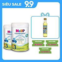 Combo 2 lon sữa bột dinh dưỡng công thức HiPP 3 Organic Combiotic chất lượng hữu cơ, tăng cường sức khoẻ hệ miễn dịch, bổ sung Canxi và vitamin D dành cho trẻ trên 12 tháng tuổi (2 lon x 800g)