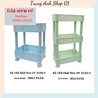 Kệ chữ nhật hoa 2 tầng, 3 tầng nhựa Việt Nhật (MS:5526) đa năng, kệ phòng tắm, nhà bếp đựng gia vị, chén bát -br01247