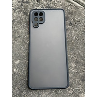 Ốp lưng nhám mờ cho Samsung Galaxy A12 chống sốc, bảo vệ Camera (đen)