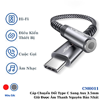 Hàng chính hãng - Cáp Chuyển Đổi Type C Sang Aux 3.5mm Cao Cấp CM0011 JSAUX - Bộ chuyển đổi Cho Macbook, Laptop, Điện thoại Samsung, Oppo,