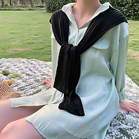 Khăn choàng cổ nữ len dệt kim phong cách Hàn Quốc