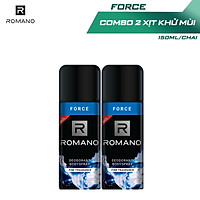 Combo 2 Xịt toàn thân Romano Force tươi mát năng động 150ml